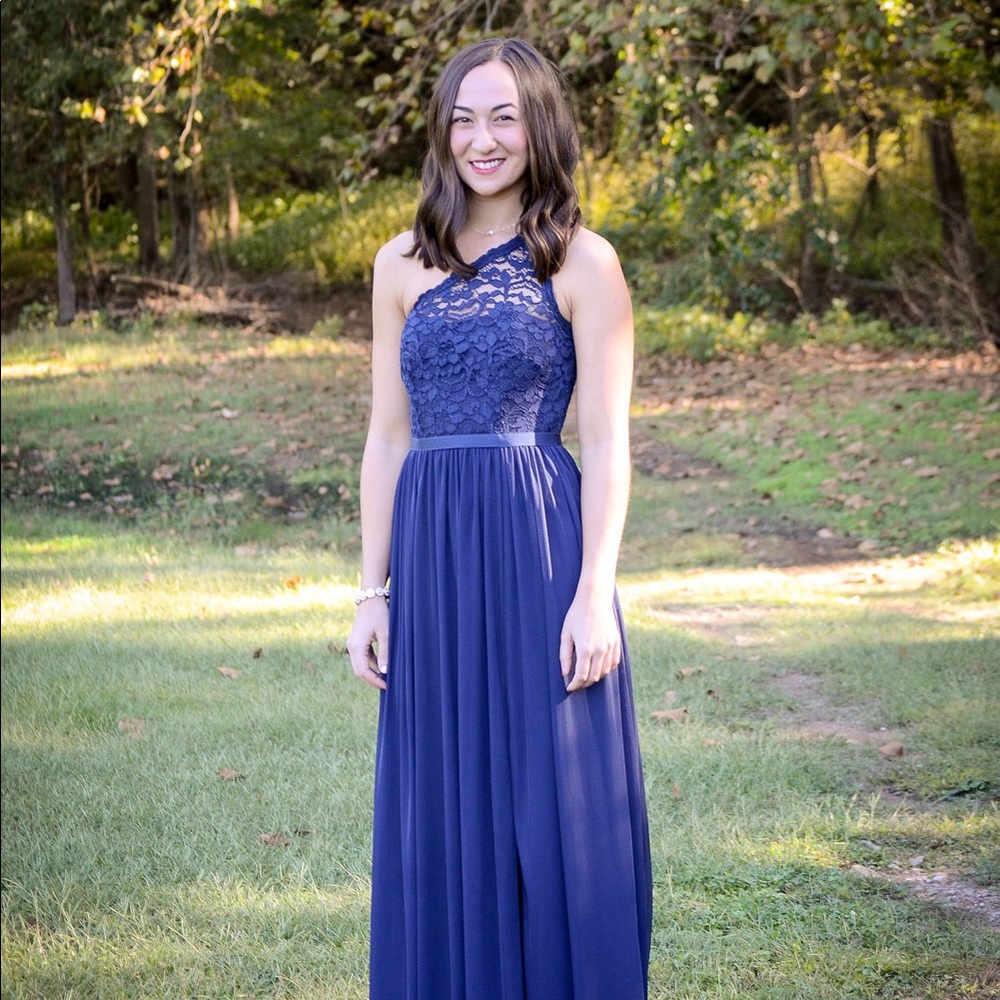 David’s Bridal bridesmaid dress in Marine
